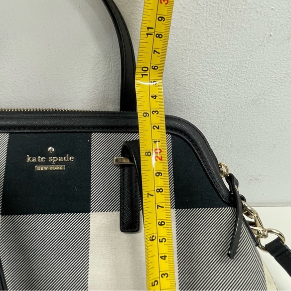 Kate Spade Cameron Street Shoulder Bag Balck Cream Plaid - Picture 8 of 9